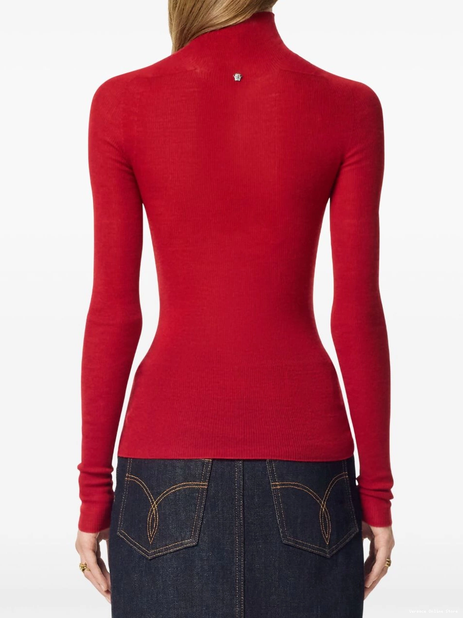 Affordable Women Versace wool top ribbed-knit 0714